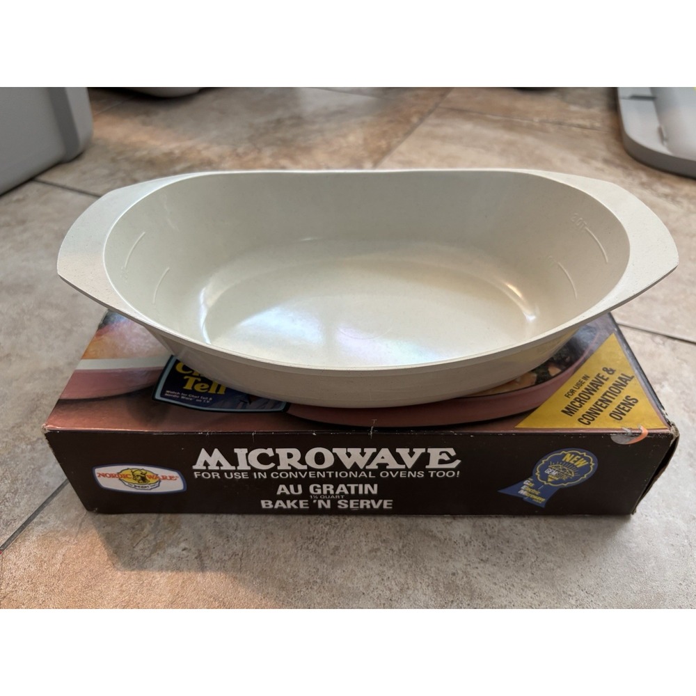 Vintage Nordic Ware Gemstone Au Gratin Bake N Serve 1.5 Qt 63404 Box Made in USA
